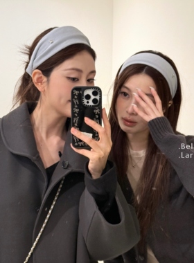 Bellar/larmood 90s美式复古甜心少女灰蓝系列加宽高颅顶发箍发带