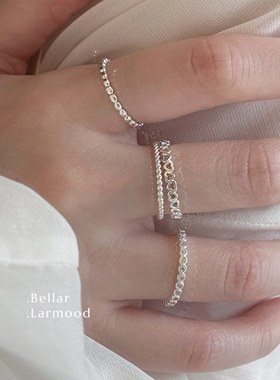 Bellar925小众少女爱心迷你戒指