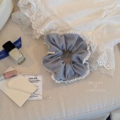 复古vintage Bellar larmood美式 doll少女甜美氛围感灰蓝花边发圈