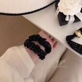 真丝newsize Bellar larmood 黑色波点miu系少女丸子头低马尾发圈