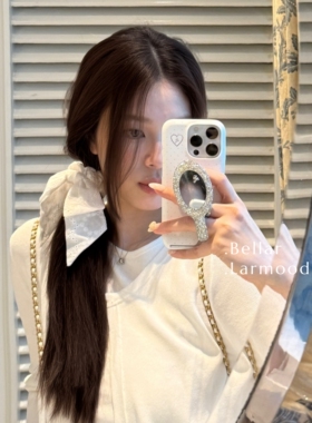 Bellar / larmood 法式浪漫少女vintage lace刺绣缎面蝴蝶结发圈