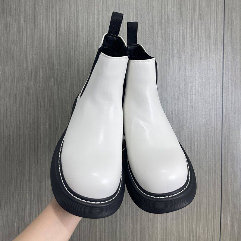 烟筒厚底切尔西靴男英伦风工装马丁靴男高帮皮鞋ins中帮皮靴子男,流行男鞋,切尔西靴,淘宝优惠券,粉丝福利购,淘宝优惠卷