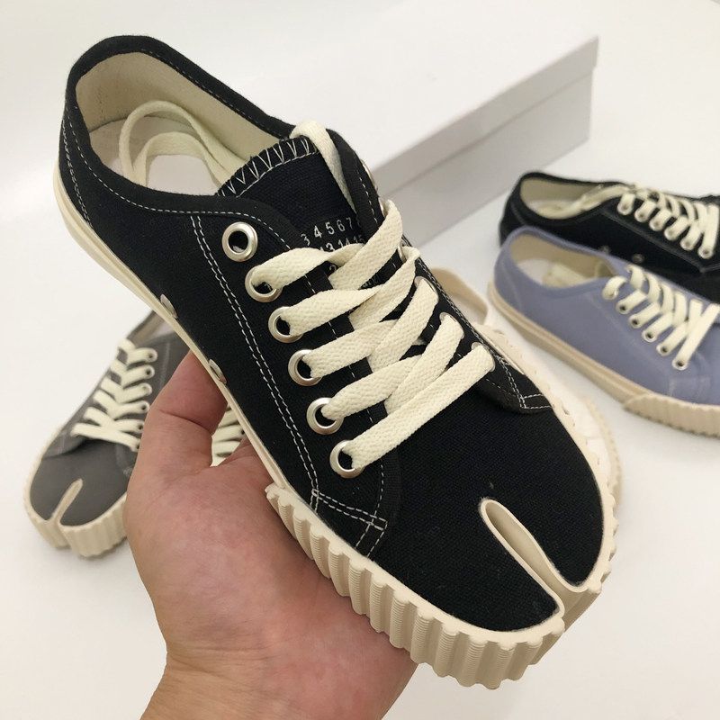 通勤个性猪蹄德训鞋休闲饼干鞋系带马蹄分趾鞋男小众潮款帆布鞋图片