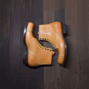 厚底马丁靴男英伦风工装靴子高帮皮鞋系带潮款伞兵靴户外增高登山