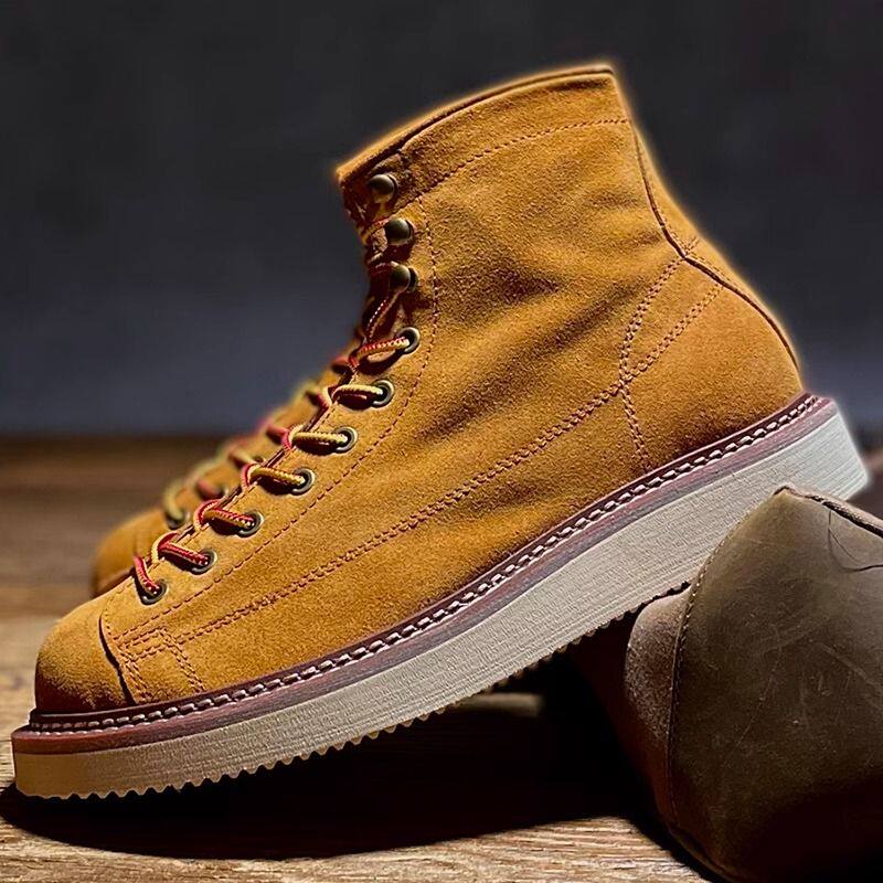 厚底增高马丁靴阿美咔叽工装靴高帮复古英伦风潮款短脸机车靴子男,流行男鞋,马丁靴,淘宝优惠券,粉丝福利购,淘宝优惠卷