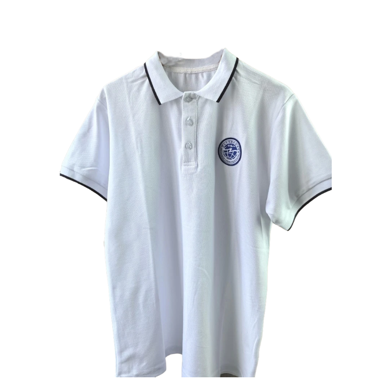 清远市小学生白色polo衫校服海德外国语学校服同款来图定制