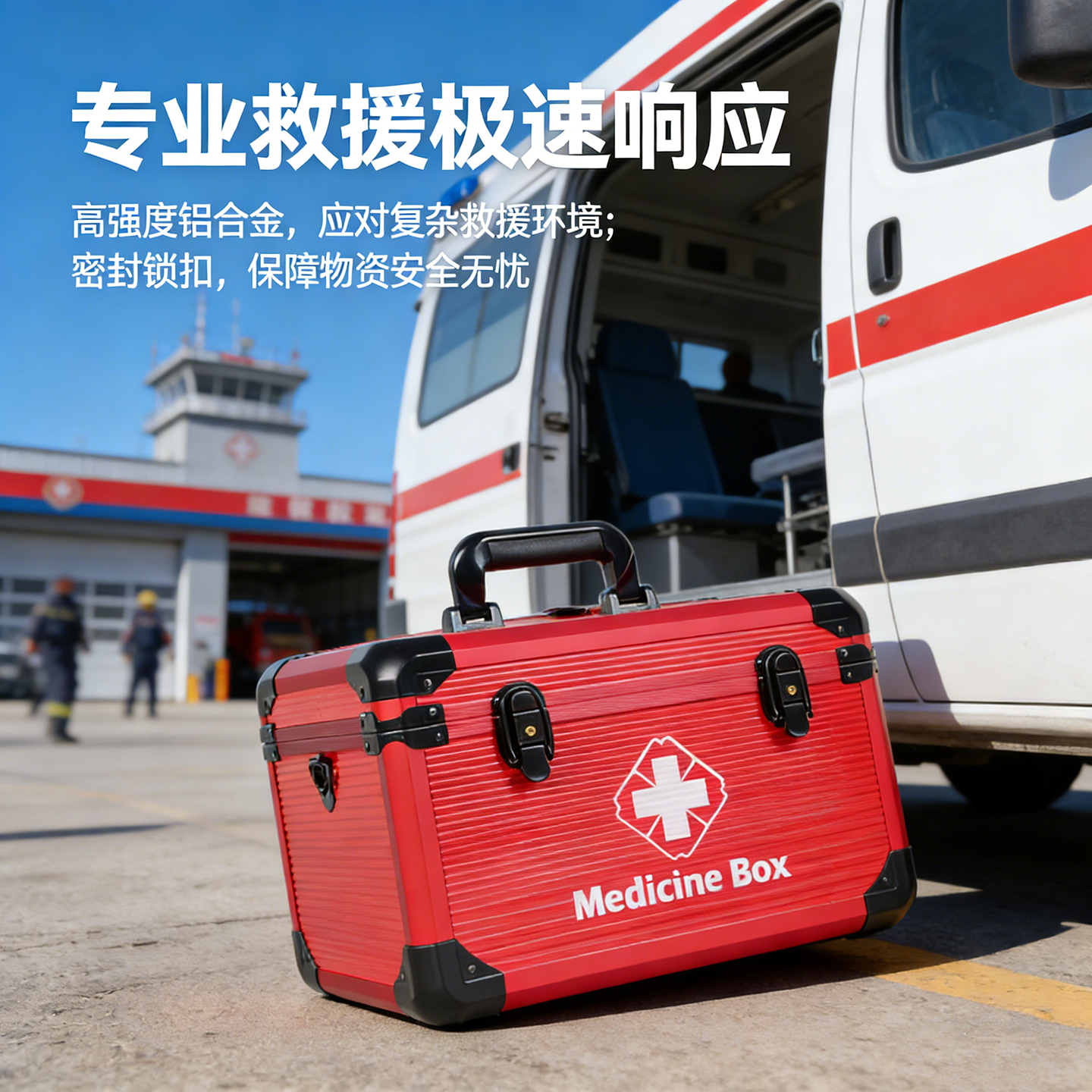 雷霆医疗红色加厚铝合金智能医药箱出诊急救箱应急箱急救包护理箱