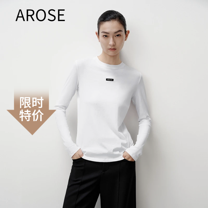 艾诺丝2025秋季圆领纯棉T恤