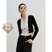 女50218132 针织开衫 艾诺丝尚忆2025春季 V领假两件长袖