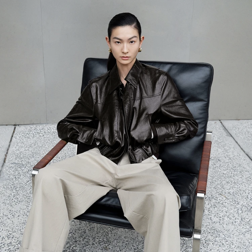 艾诺丝尚忆皮衣2026春时尚气质百搭POLO领短款皮衣外套女101122,女装/女士精品,皮衣,淘宝优惠券,粉丝福利购,淘宝优惠卷