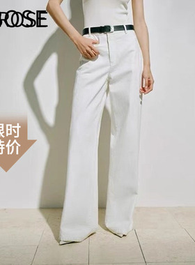 艾诺丝尚忆2025春新款百搭阔腿裤高腰显瘦牛仔裤女3243