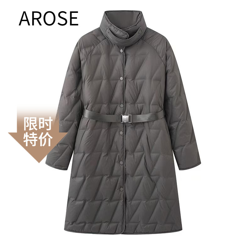 艾诺丝2025冬季轻薄保暖羽绒服女