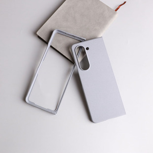 6适用三星Z Fold5手机壳Fold4保护套Fold3奶奶灰色颗粒粗糙磨砂防滑硬壳Fold2折叠屏W2021全包w22防指纹w23