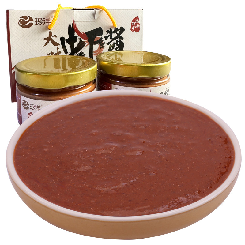 山东特产珍洋大对虾鲜虾酱180g*2瓶即食下饭海鲜酱