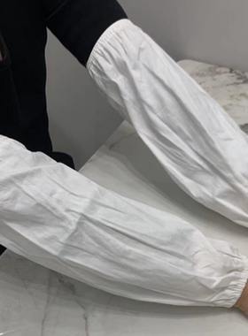 袖套纯棉 家务清洁男女士长款防污防脏袖套 工作劳保白色套袖