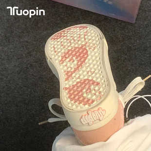 鮀品板鞋女厚底休闲女鞋子2025新款小白鞋百搭学生小众鸳鸯面包鞋