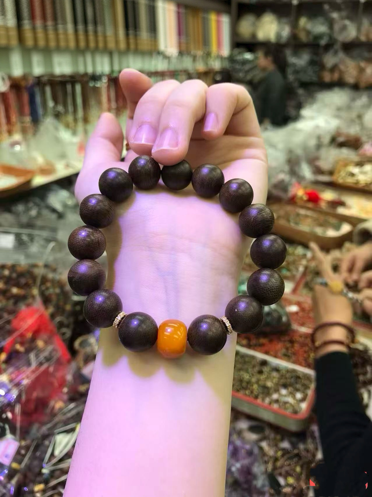 原创新款沉香木手串搭配蜜蜡