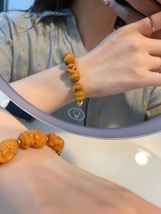 原创新款老山檀四不佛、三不猴手串 手绳搭配天然白水晶 手工编绳