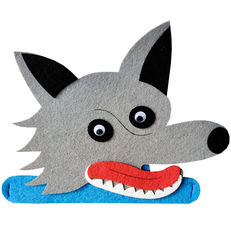 狼来了头饰帽子动物小羊大灰狼头套面具幼儿园表演出道具儿童卡通