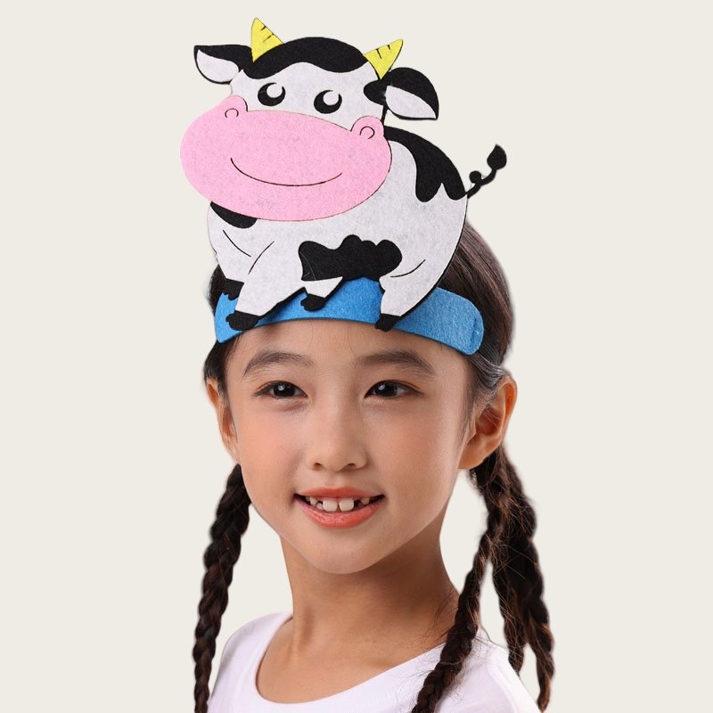 儿童卡通牛头套帽子幼儿园表演