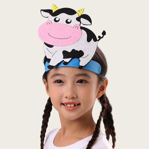 儿童卡通牛头套帽子幼儿园表演