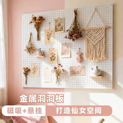 定制金属宜家洞洞板墙上书桌置物架磁吸配件不锈钢铝合金收纳挂板