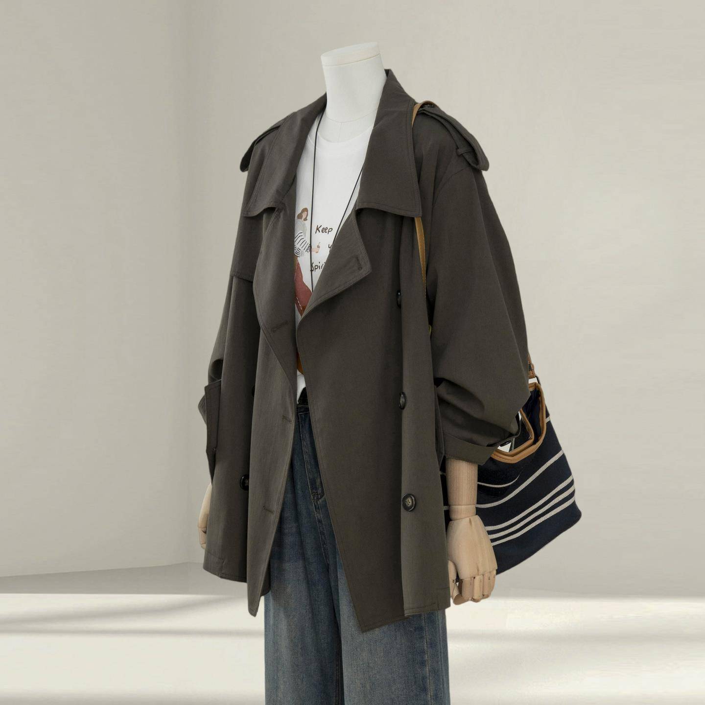 超好看风衣外套女小个子2025春秋新款高级感韩系休闲宽松短款大衣