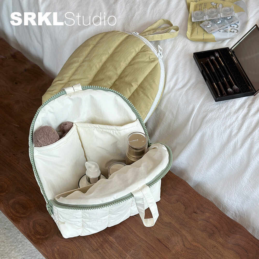 SRKLstudio 绵贝壳化妆包大容量旅行减震保护收纳袋防泼水可悬挂