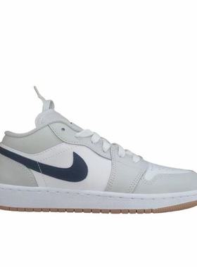 Air Jordan 1 板鞋 运动休闲鞋大童/白色/灰色 JL 553560-146