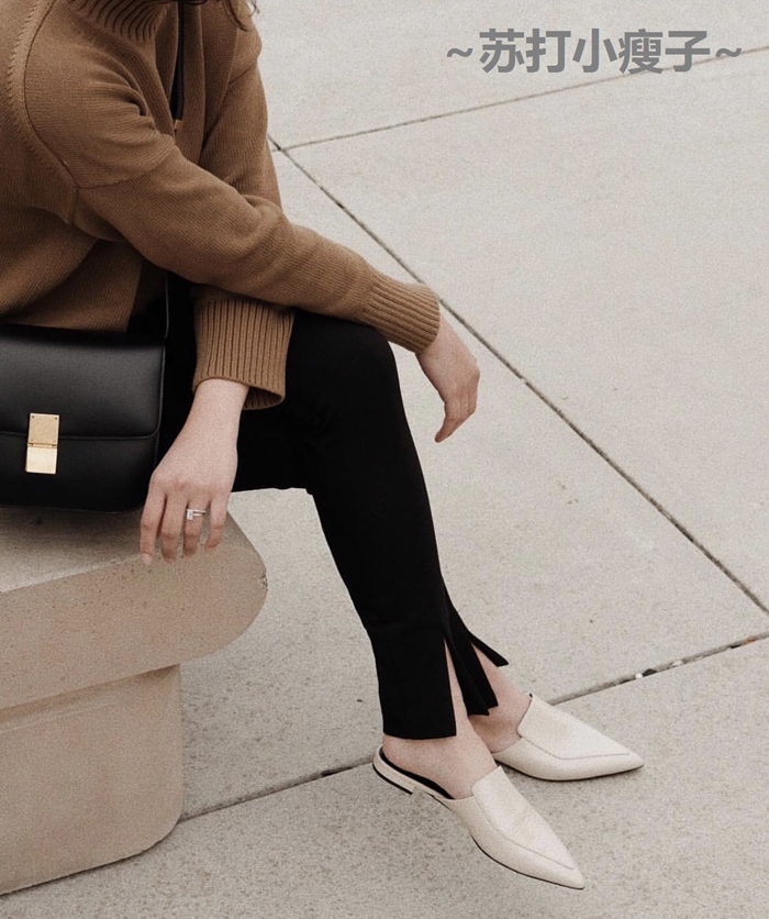 特价现货 Everlane The Boss Mule 尖头平底牛津穆勒鞋 意大利制