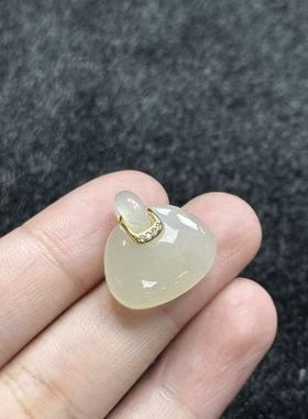 s925银和田玉吊坠-约18*6mm-多样性发货-YSP金，B1257