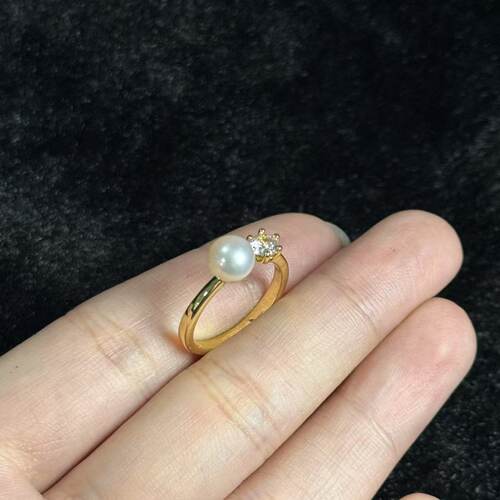 合金淡水珍珠戒指-约6mm-多样性发货-ZG珍-Y2876