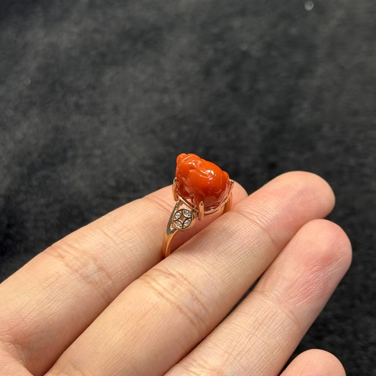 南红（玛瑙）南红戒指-约11*9*9mm-多样性发货-H祥B567