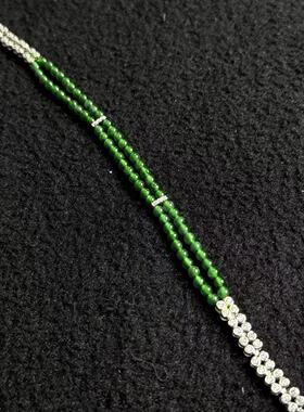 S925翡翠手链-约3mm-多样性发货-L银，B8371