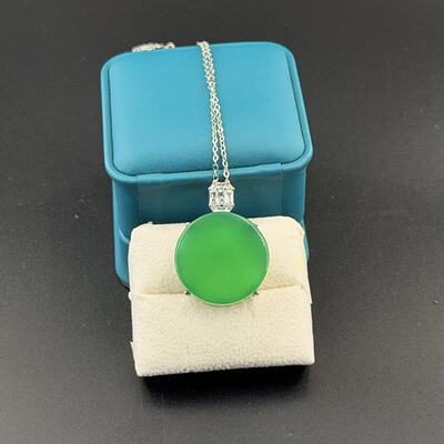 玛瑙圆牌吊坠-约34×25×8mm-多样性发货-X升-A7490