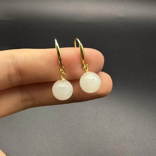 S925和田玉耳钩--多样性发货-TC弘Y52605