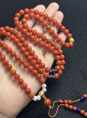 南红（玛瑙）南红108项链-，约7mm-多样性发货-H祥B2578