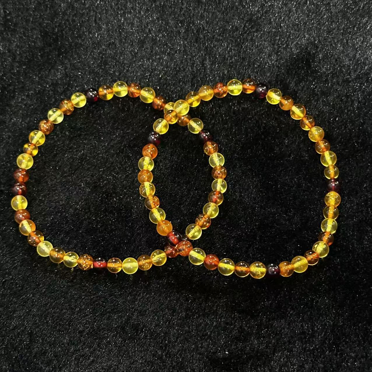 琥珀多宝圆珠手串-约4mm-多样性发货-HL名-Y2561