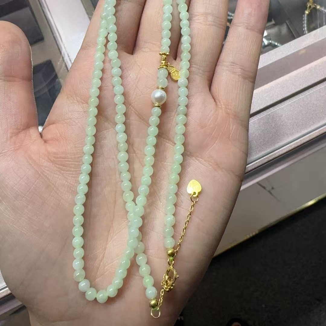 翡翠小米珠项链-约3mm-多样性发货-F凌