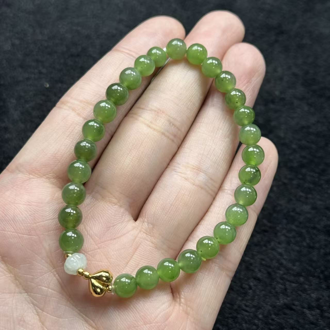和田玉手串-约6mm-多样性发货-YSP金B1733
