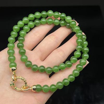 和田玉项链-约7mm-多样性发货-扣头随机-F八-Y1562