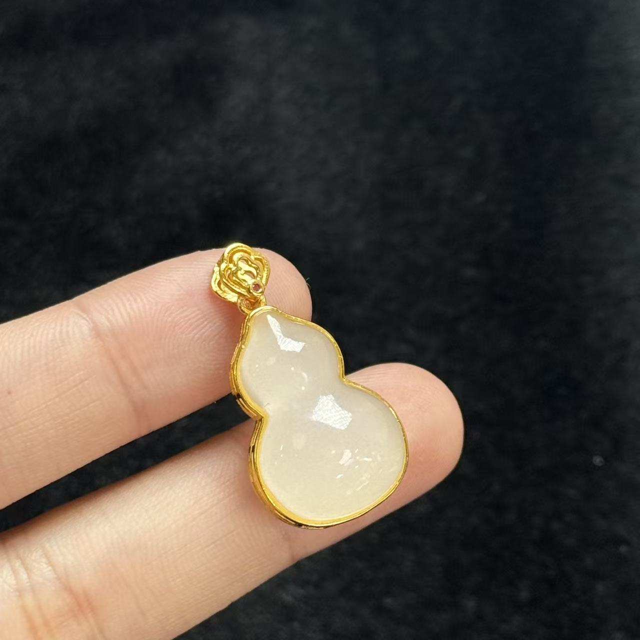 925银和田玉葫芦吊坠-约29*16*12mm-多样性发货-Y欣-Y9067