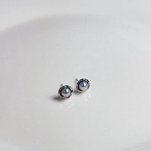 S925海水珍珠真多麻珍珠耳钉-约8mm-多样性发货-ZG珍-A7756
