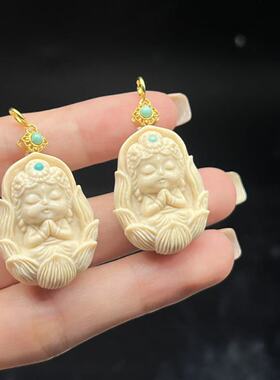 S925银猛犸象牙度母吊坠-约40*20*11mm-多样性发货-YC东-Y1376