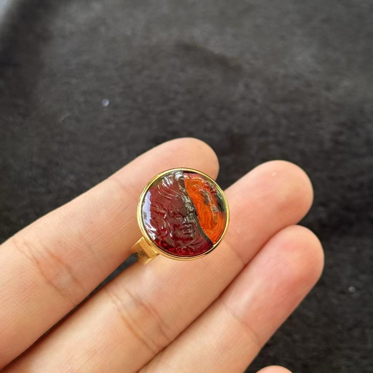 血珀戒指-约17mm-多样性发货- P展 B629