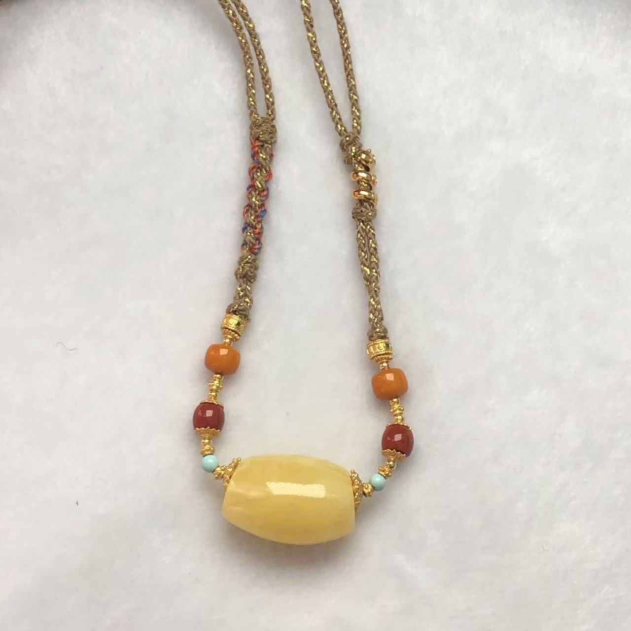 蜜蜡马蹄珠项链-约13*20mm-多样性发货-P海-Y669