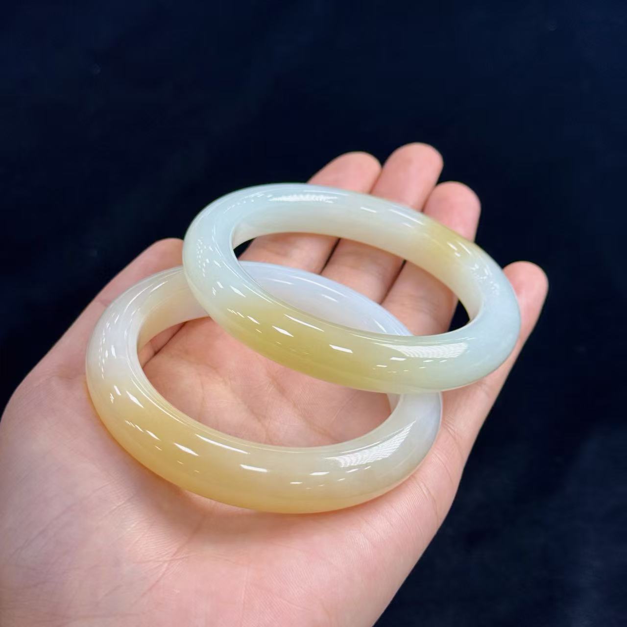 和田玉手镯-约12×9mm-多样性发货-BXG203-Z老-A1095 53-60#