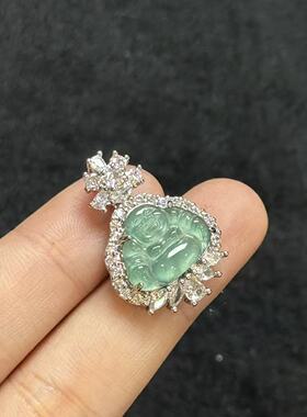 翡翠吊坠- 约27*19*8mm- 多样性发货-KS三 B2608