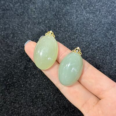 18K和田玉旦面吊坠-约33×20×11mm-多样性发货-YSP金-A6781