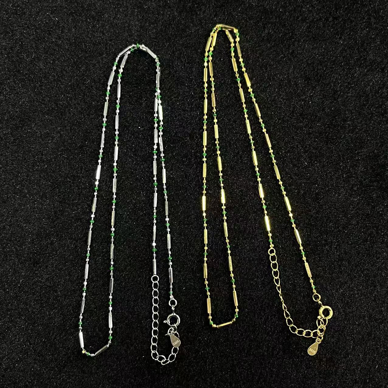 925银桶珠爆闪链-约50Cm-BYS鑫 - 多样性发货-A3844